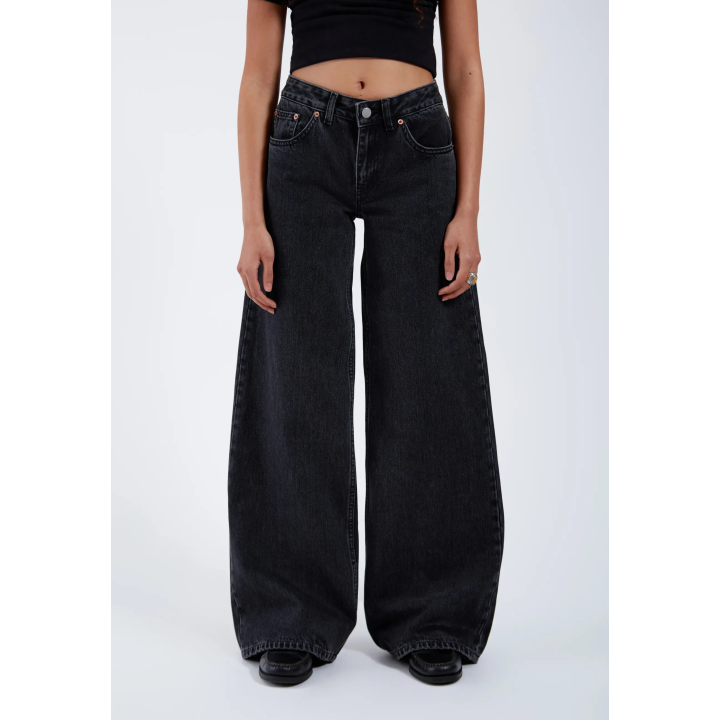 DR DENIM Pants W Rhue Low Wide Retro Black - 2510101 A58 254