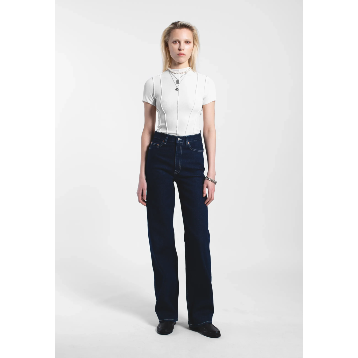 DR DENIM Pants W Echo High Straight Bay Rinse Contrast - 2010108 L52 274