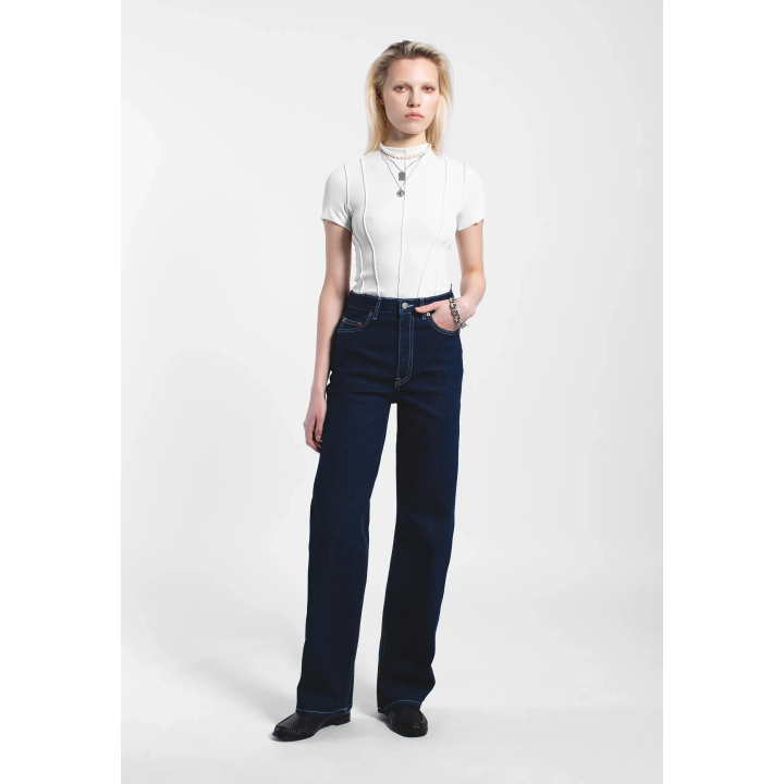 DR DENIM Pants W Echo High Straight Bay Rinse Contrast - 2010108 L52 274