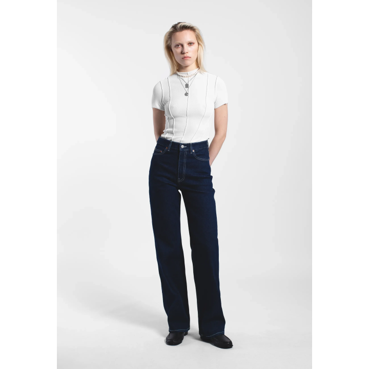 DR DENIM Pants W Echo High Straight Bay Rinse Contrast - 2010108 L52 274