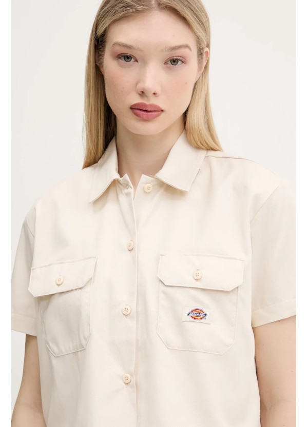 DICKIES WORK SHIRT CROPPED SS W WHITECAP GRAY - DKDFS573F901