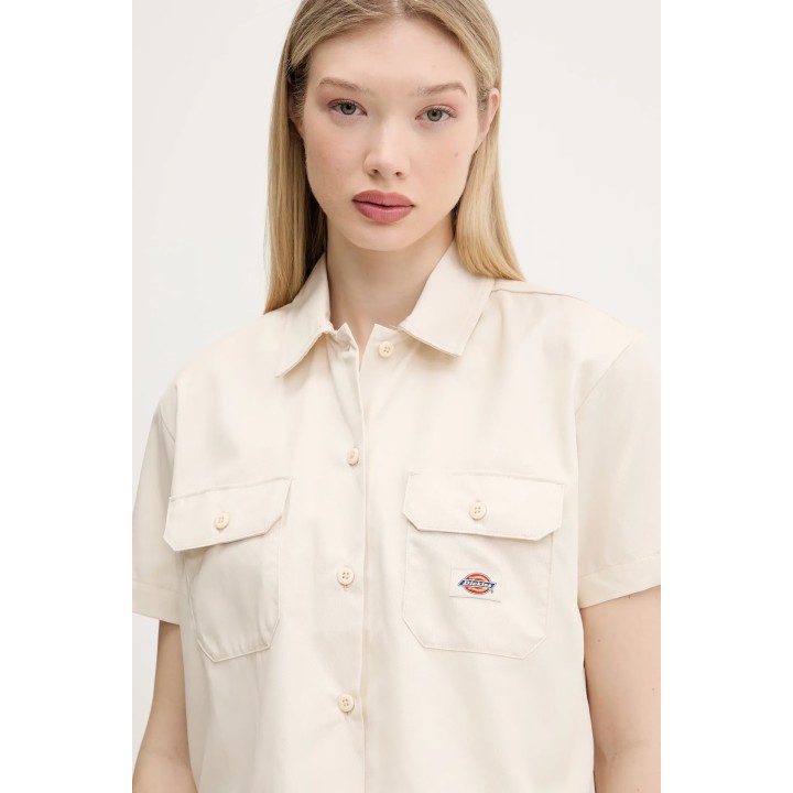 DICKIES WORK SHIRT CROPPED SS W WHITECAP GRAY - DKDFS573F901