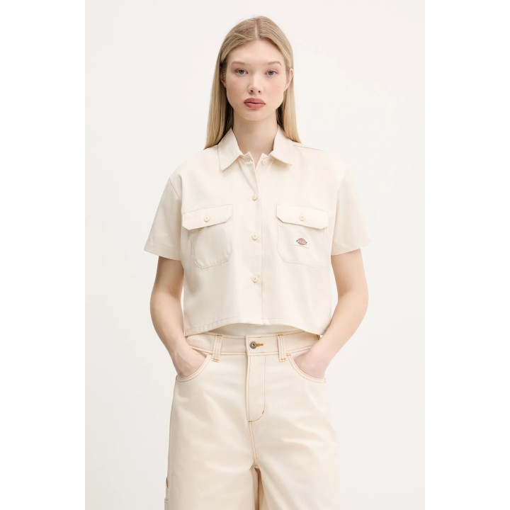 DICKIES WORK SHIRT CROPPED SS W WHITECAP GRAY - DKDFS573F901