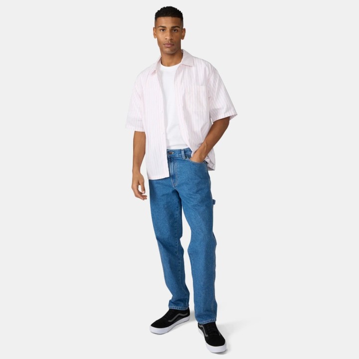DICKIES VENEDOCIA STRIPE SHIRT SS WHITE - DK0A88GU0WH1