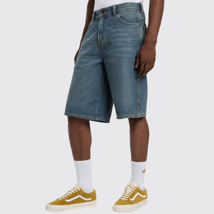 DICKIES M 958 13 INCH LOOSE SHORT JEANS KHAKI TINTED BLUE - DK0A88JPL231