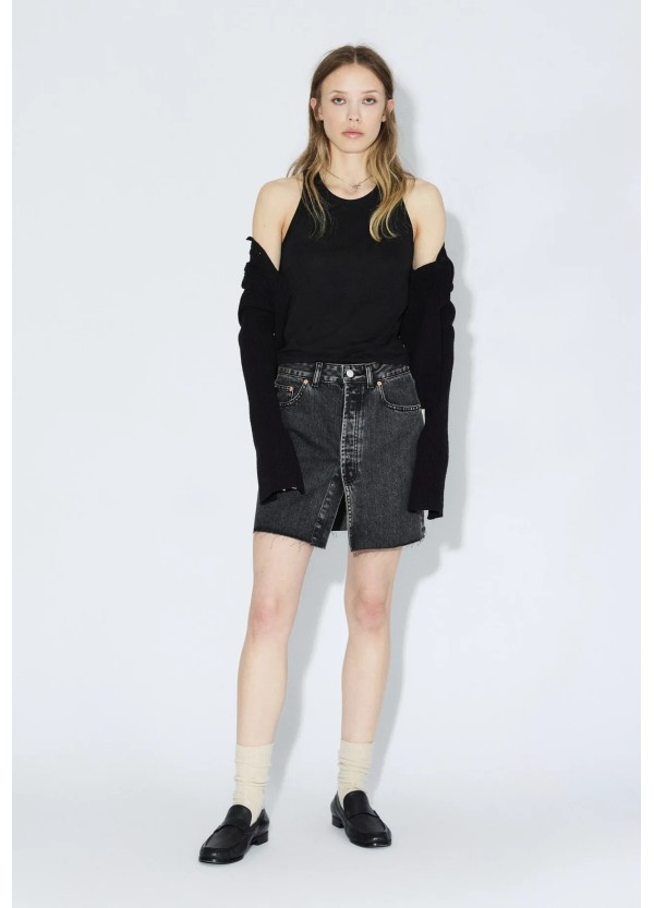 Dr Denim Skirt Ara Aged Black - 2610108