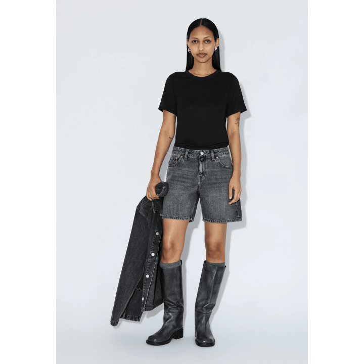 Dr Denim W Shorts Hill Mid Grey - 2430112