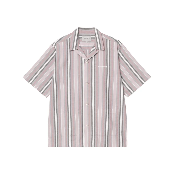 Carhartt Shirt Folsey Stripe, Hortensia / White- I035154