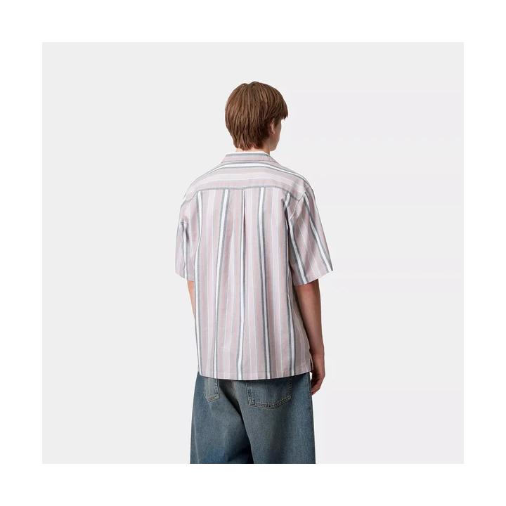 Carhartt Shirt Folsey Stripe, Hortensia / White- I035154
