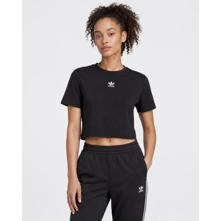 Adidas Originals Trefoil Essentials Cropped Tee -Black (GD4368)