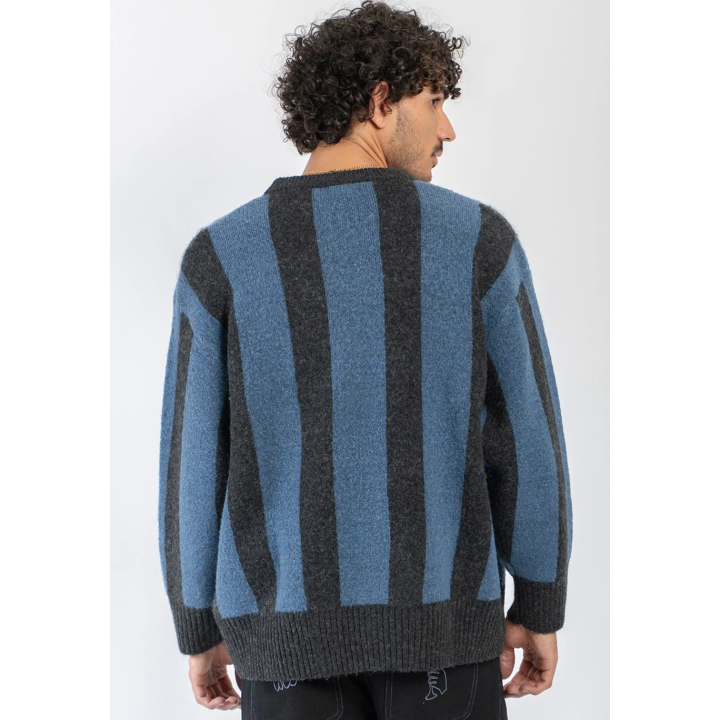 KAOTIKO BREEZE CLUB STRIPED SWEATER BLACK/NAVY - AT004-01-1910
