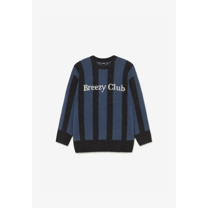 KAOTIKO BREEZE CLUB STRIPED SWEATER BLACK/NAVY - AT004-01-1910