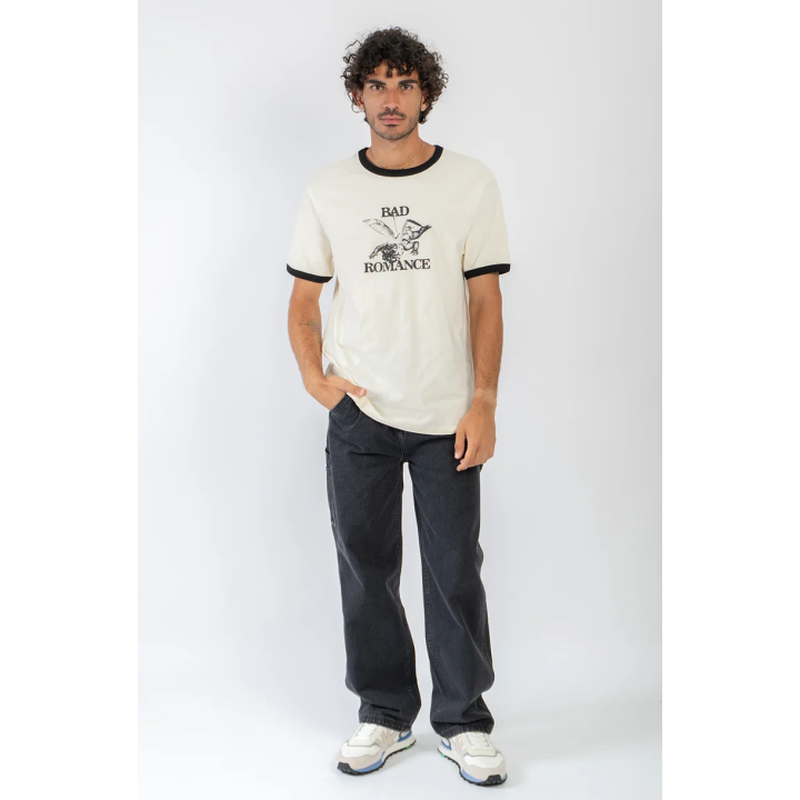 KAOTIKO T-SHIRT CUPID BAD ROMANCE IVORY/BLACK/SAND - AT085-01-G002