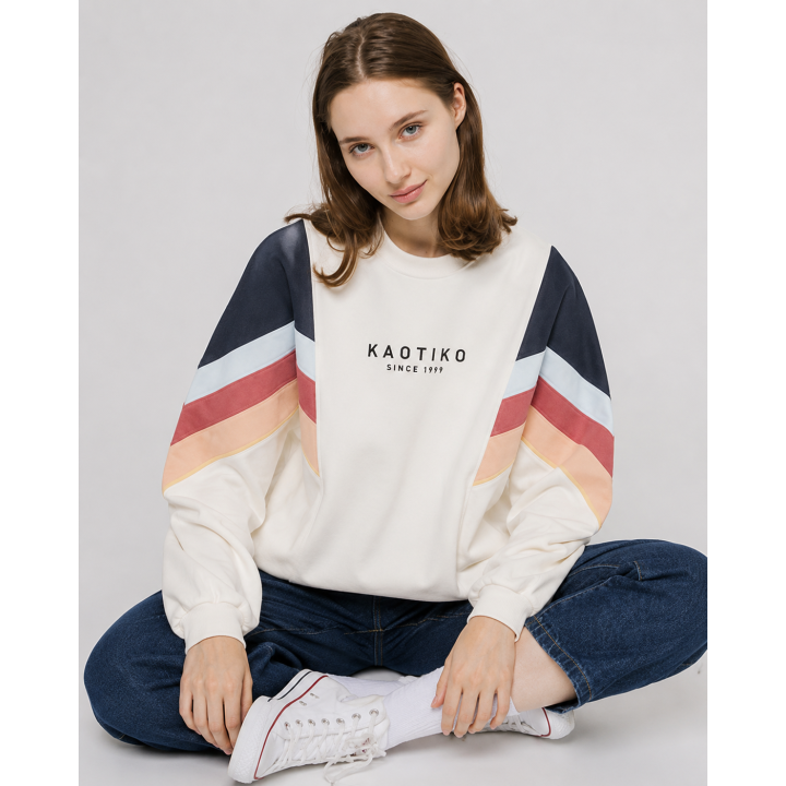 KAOTIKO CREW GINGER IVORY/NAVY/ROSE/YELLOW - AT003-01-M002