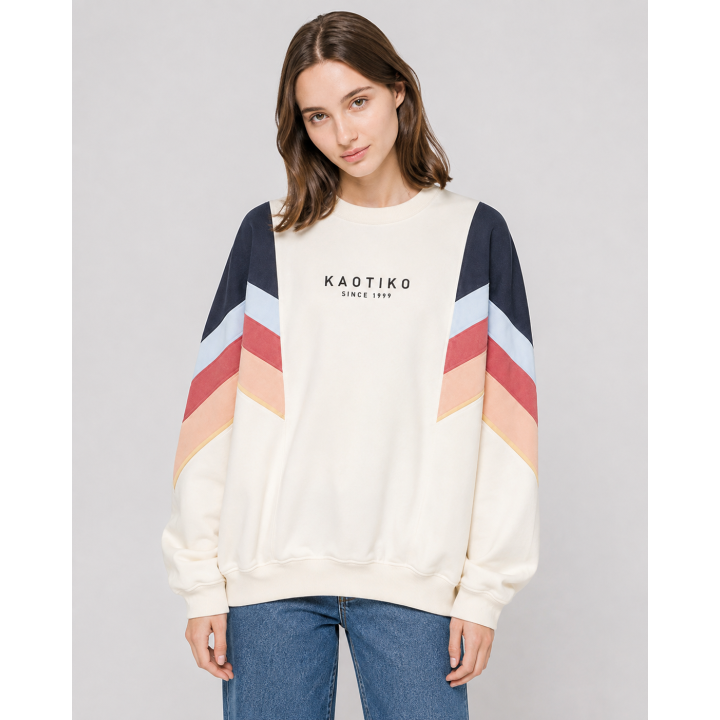 KAOTIKO CREW GINGER IVORY/NAVY/ROSE/YELLOW - AT003-01-M002