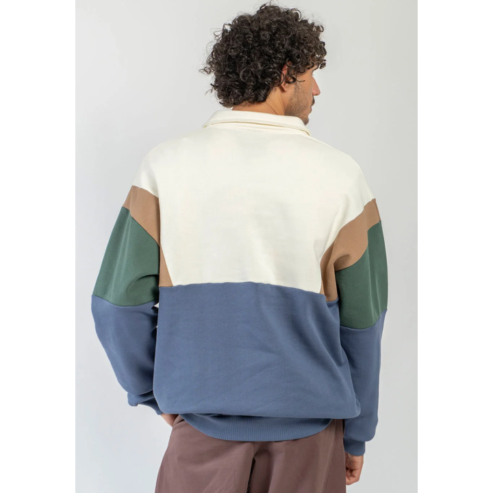 KAOTIKO CREW POLO HARRY IVORY/BROWN/GREEN/BLUE - AT038-01-G002