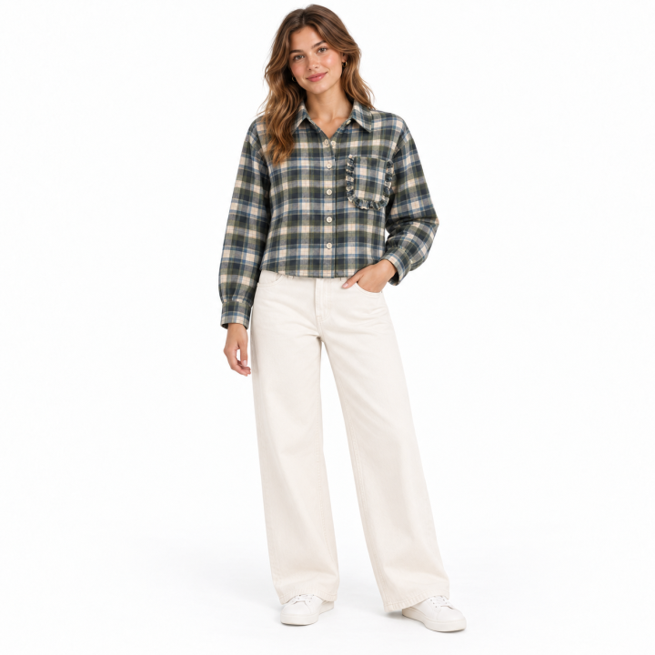 Compania Fantastica Green Plaid Shirt - 63C/11015