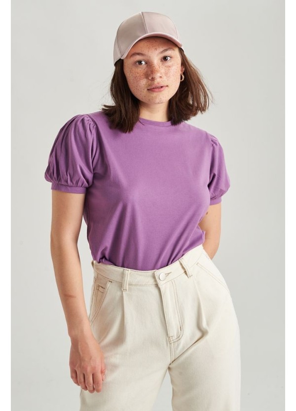 24 COLOURS T-shirt Mauve Puffy Sleeve  - 11494b