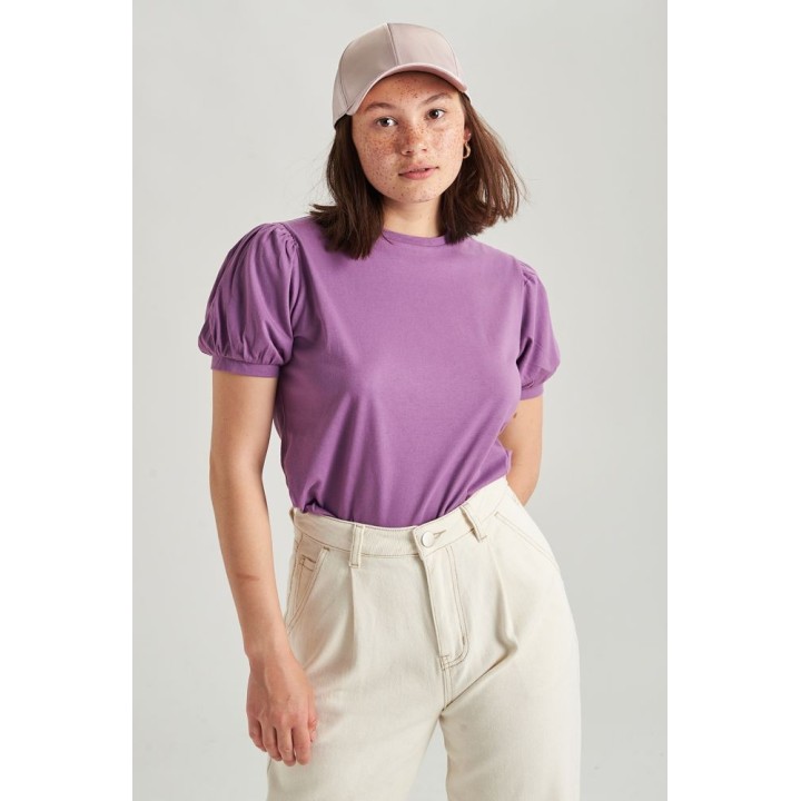 24 COLOURS T-shirt Mauve Puffy Sleeve  - 11494b