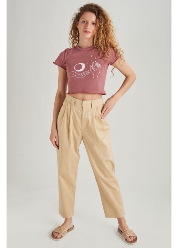 24 COLOURS Pants Beige Cotton - 60522a