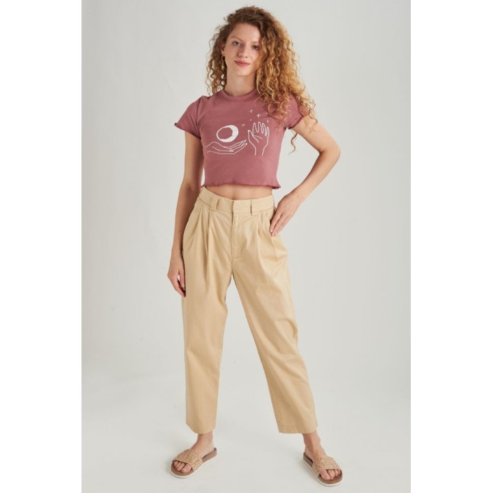 24 COLOURS Pants Beige Cotton - 60522a