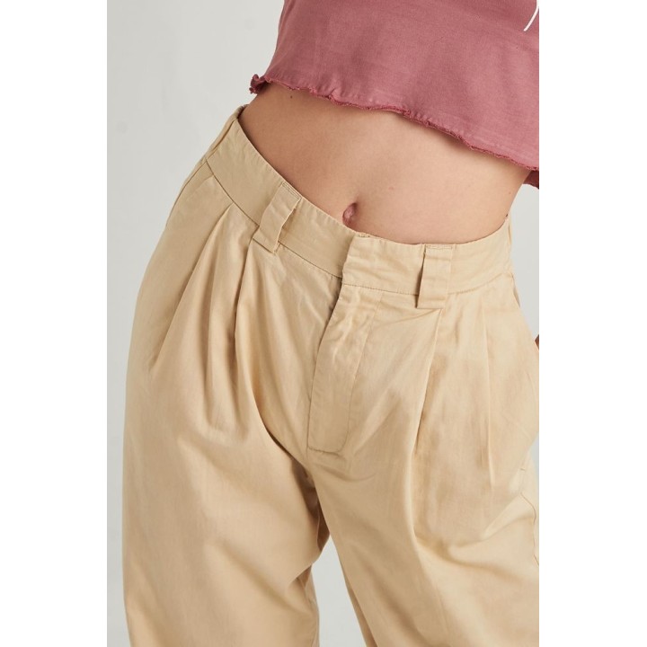 24 COLOURS Pants Beige Cotton - 60522a