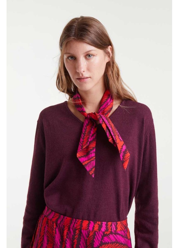 Compania Fantastica Scarf Lightweight crepe with Fedora print - 53C/11067